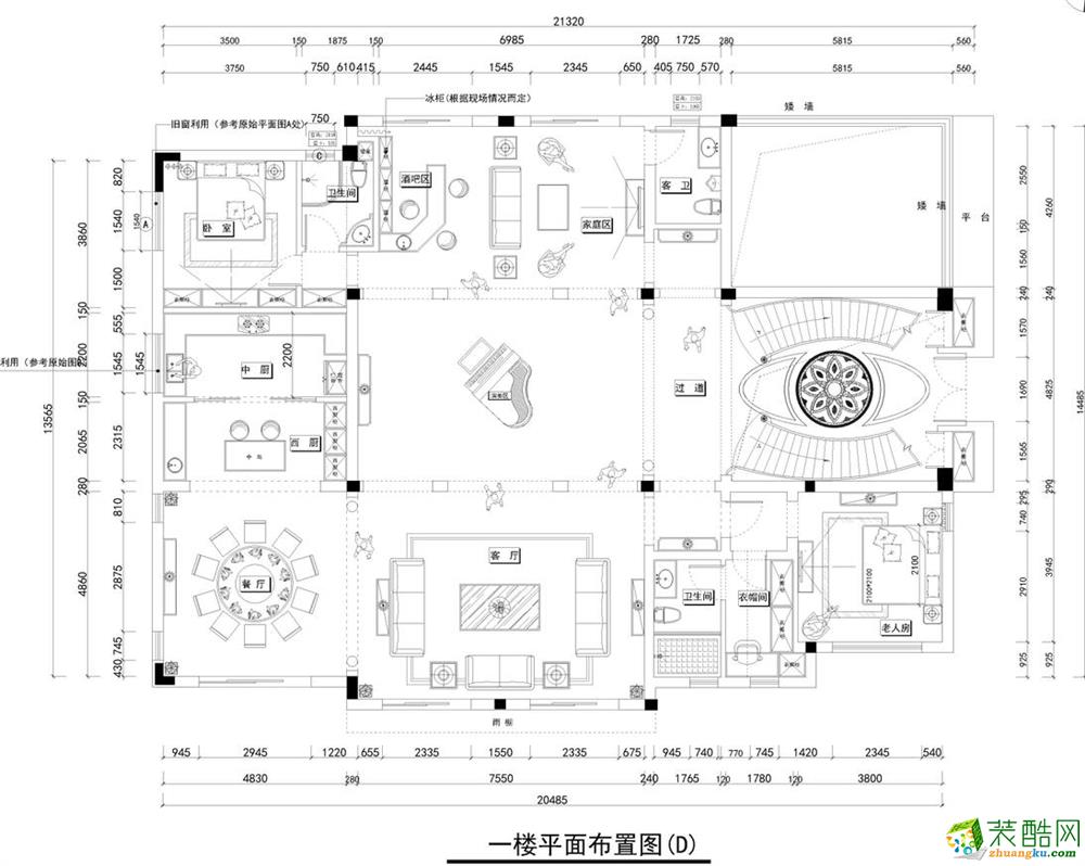 万科翡翠620平米简约风格别墅项目装修设计案例效果图腾龙设计