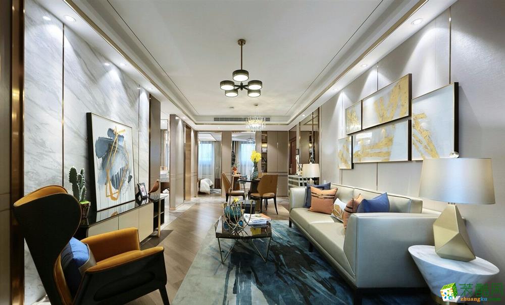 武汉生活家装饰—泛海国际110方现代轻奢三室两厅