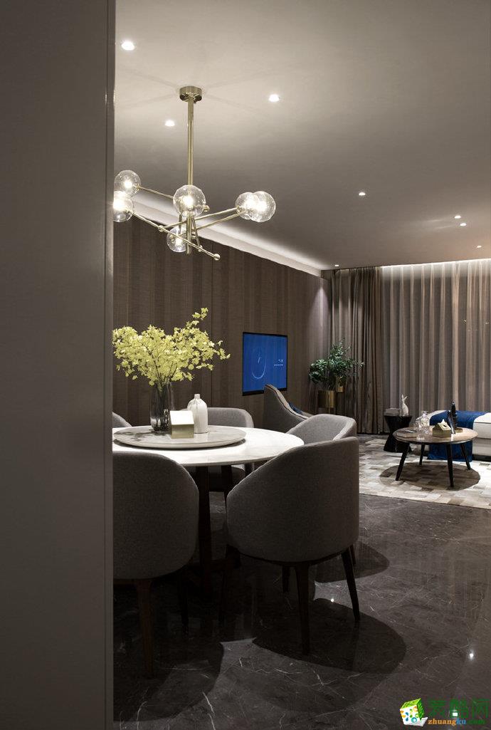 重庆 融汇半岛100平米现代风格三室两厅一厨一卫案例装修效果图赏析-佳天下装饰
