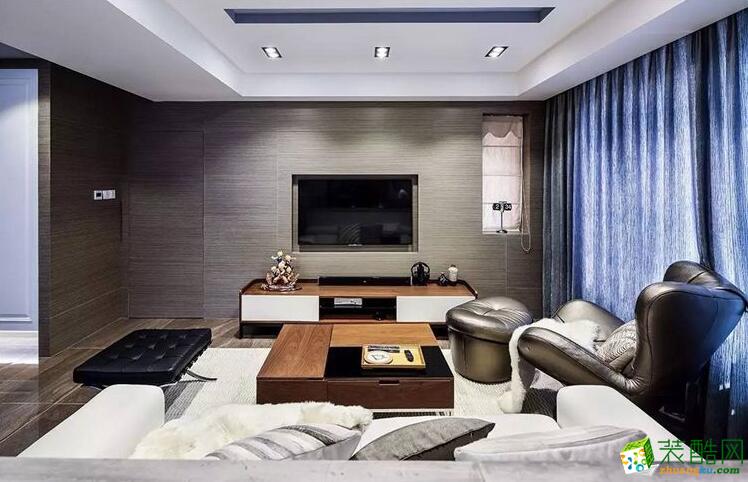 郑州两室一厅一卫装修—宜之家装饰83平现代简约风格装修效果图
