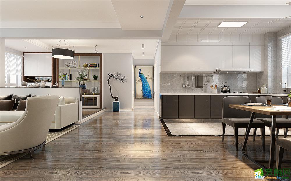 保利城90㎡两室一厅现代风格装修设计效果图