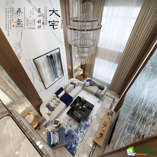 哈尔滨新中式风格别墅装修设计效果图
