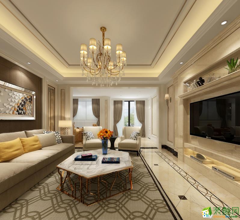 重庆三居室装修-132平米美式风格装修案例-麦索装饰