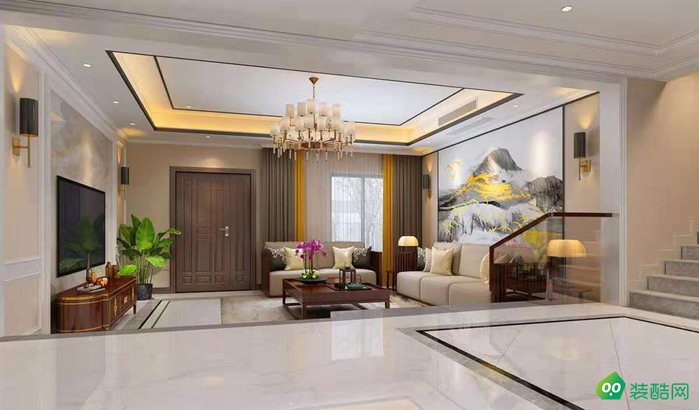重庆270平米新中式风格别墅装修案例图片-宏高装饰