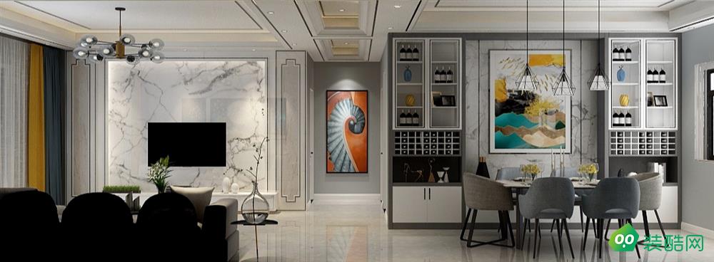 佛山135平米現代風格三室兩廳裝修效果圖-月亮灣裝飾