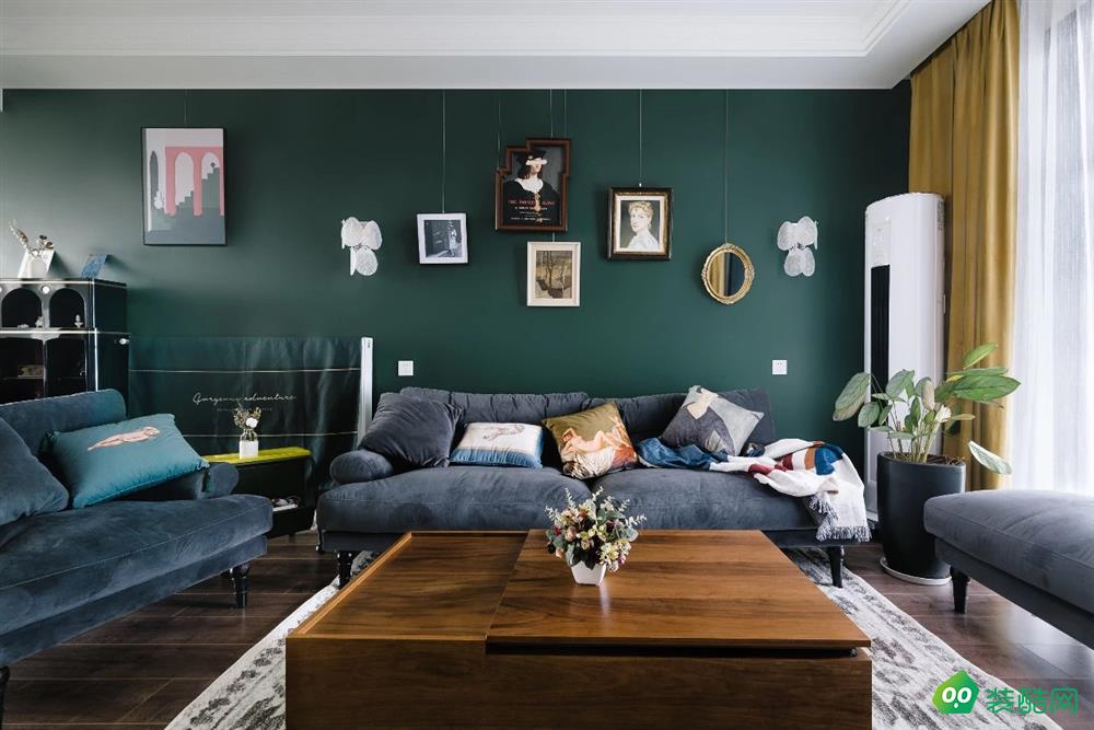 139平米墨绿色装修风格打造温暖舒适的家