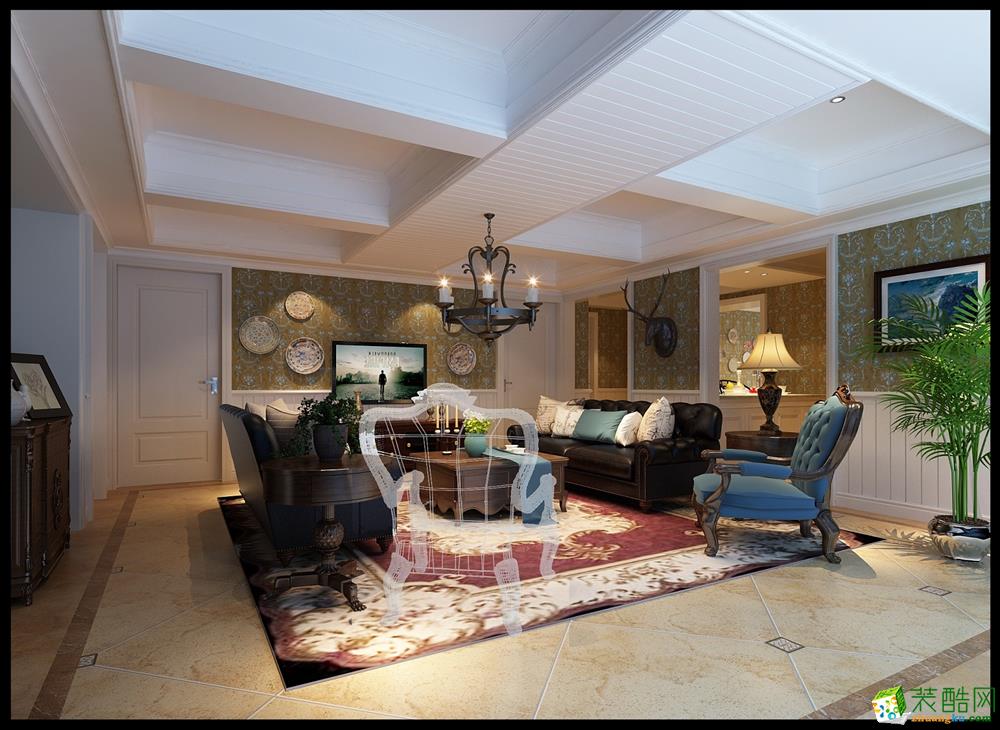 美式风格155平米三居室装修案例效果图--良美装饰