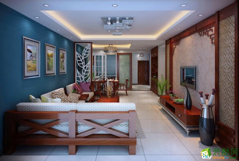 桂林116平米三室两厅装修―临桂丽泽佳园新中式风格设计案例
