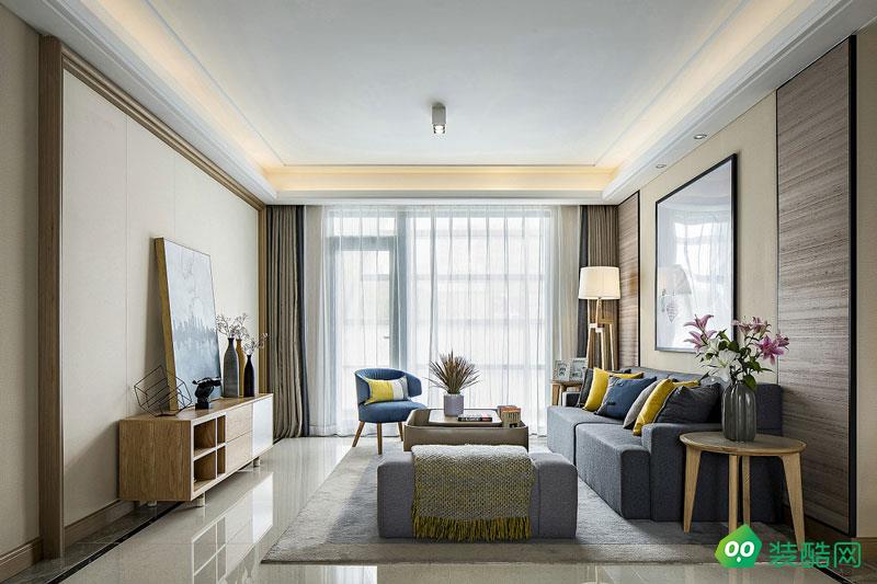 江湾城130平米现代风格三居室装修案例图片-九上装饰