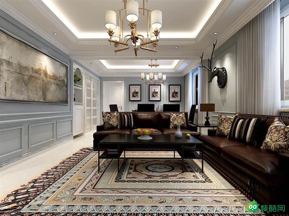 达州93平米美式风格两居室装修案例图-伟硕装饰