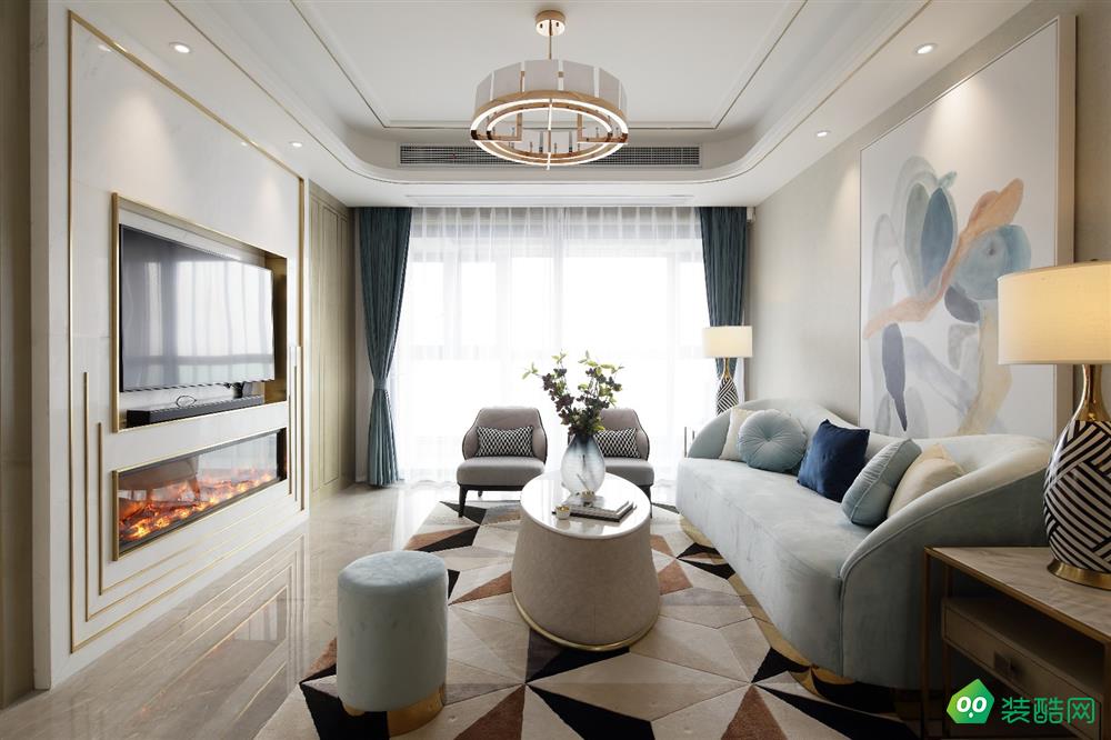 汉中127平米轻奢风格三室两厅装修效果图-小蜜蜂装饰