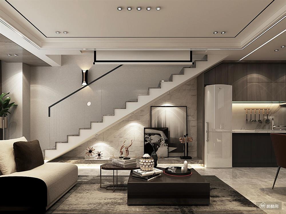 居室空间主要采用原木元素拼凑而成120平小复式温暖原木风跃层住宅80