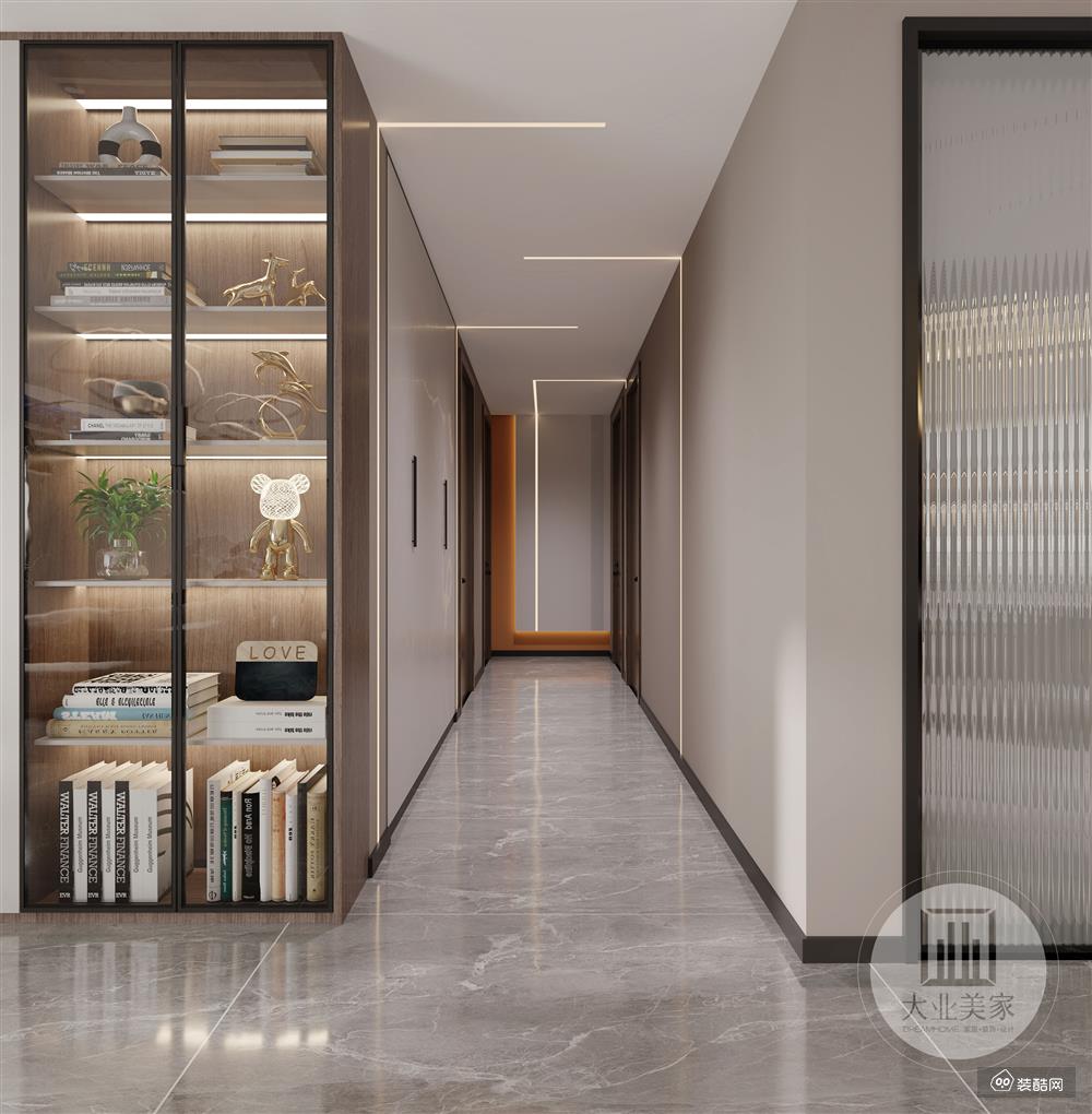 走廊用于划分内-外功能，纯粹的立面设计让墙体与玻璃材质之间形成美学平衡。