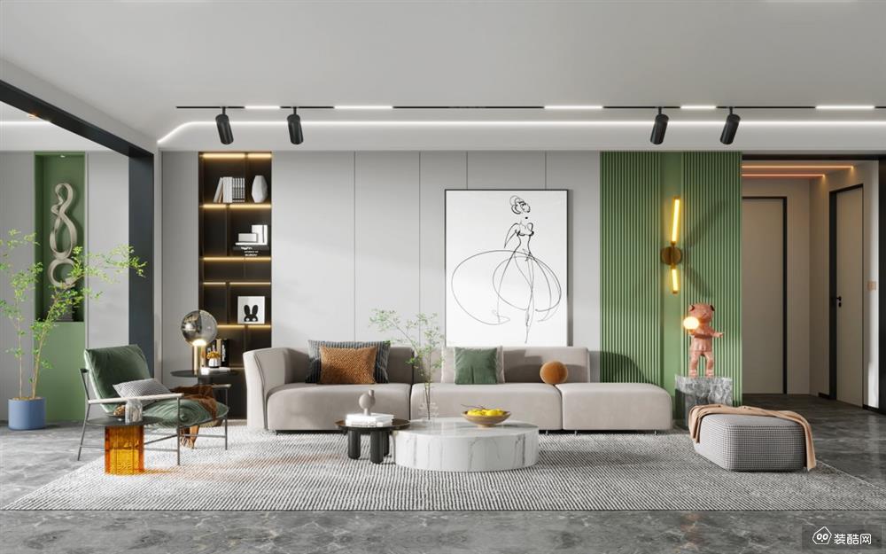 福州中橙装饰-102平米三居室现代简约装修效果图